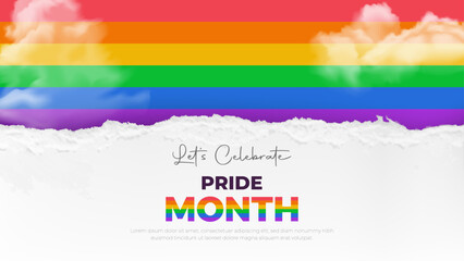 LGBT pride month background. Vector background with rainbow colors. Vector Banner Template for Pride Month greeting card, banner, poster. vector illustration.