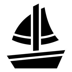 Yacht Vector Line Icon Design