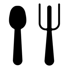 Fork Spoon Glyph Icon Design