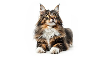 Maine Coon - Norwegian Forest Cat isolated white background