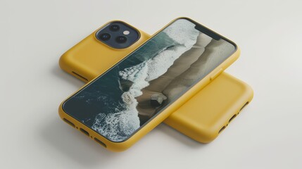 3d modelShow a smartphone case featuring a printed photograph or artwork, allowing users to customize their device with personal memories or artistic imagery.isolated on white background