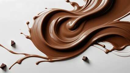 A splash of chocolate with a splash of brown liquid