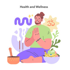 Health and Wellness theme. Vector illustration.