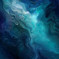 Fluid abstract texture with a gentle glow background and oceanic color gradient.