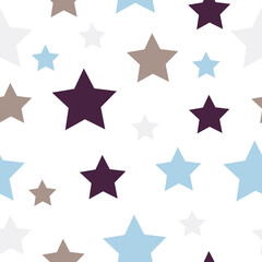 Doodle Cute Star Seamless Pattern. Vector illustration. Festive Stars Wallpaper.