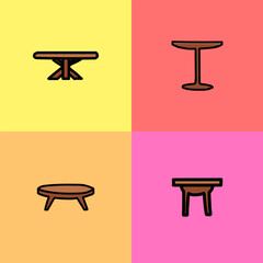 Simple Flat Table Icon Set