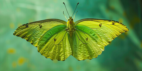 Lime Green: A butterfly, its wings stretched wide with the promise of freedom, emerges from a chrysalis of resistance, ready to spread its message of hope and renewal