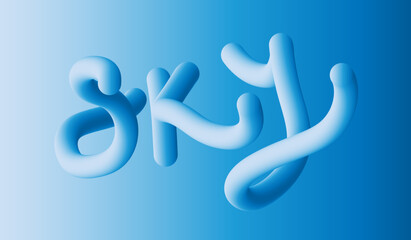 Sky Lettering Vector 3D