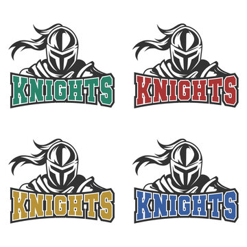 Knights, Illustration Clip Art Design Shape. Mascot Silhouette Icon Vector.