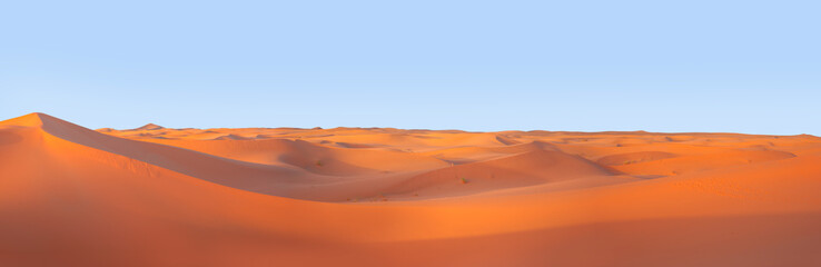 Beautiful sand dunes in the Sahara desert with amazing cloudy sky - Sahara, Morocco