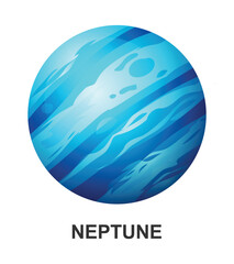 Neptune planet. Vector illustration isolated on white background © YG Studio