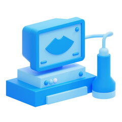 PNG 3D Medical Ultrasound icon isolated on a white background