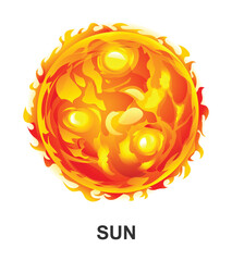 Sun vector illustration isolated on white background