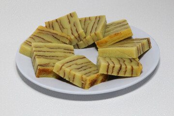 Maksuba layer cake. A typical layer cake of Palembang, South Sumatra, made from lots of eggs, sugar and milk, the texture is soft and sweet.