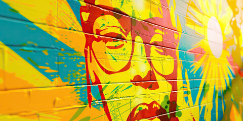 Revolutionary Wall: Bold Strokes of Vibrant Yellow Mural Inspire Passersby to Join the Cause