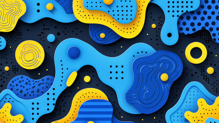 Fototapeta premium A colorful background with many small, colorful spheres. The spheres are scattered throughout the image, with some closer to the foreground and others further back. Scene is vibrant and playful