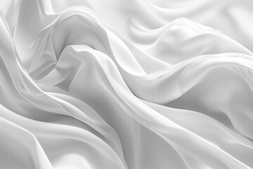 White flowing shape that appears to be made of a soft, silky material. Calming, serene and it evokes a sense of peace and tranquility.