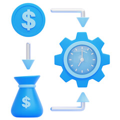 PNG 3D Budget Efficiency icon isolated on a white background