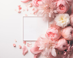Obraz na płótnie Canvas Mother's Day card. International Women's Day. Flowers backdrop.