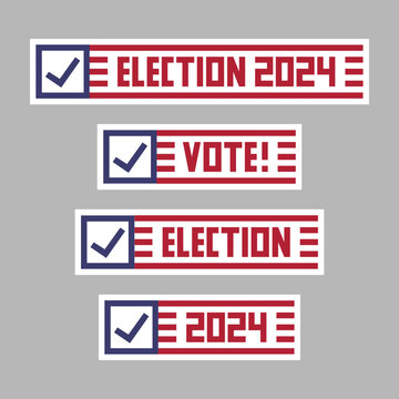 US Presidential Election 2024. United States of America Vector Banner Flag. November 5 Vote Day.