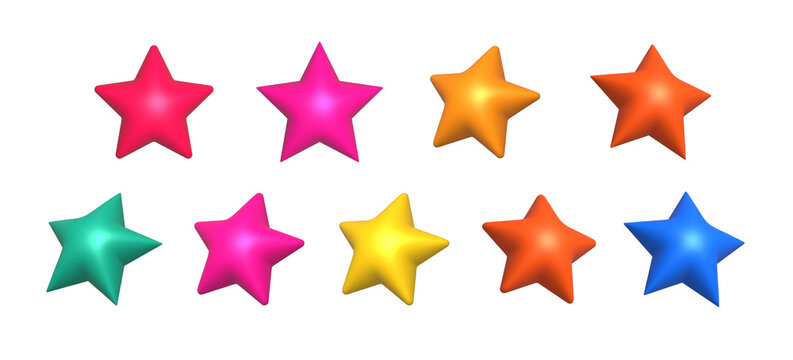 Set of  3D stars for design