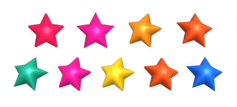 Set of  3D stars for design