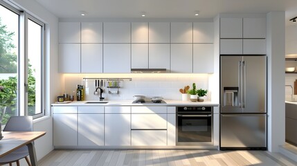 Minimalist Modern Kitchen Radiating Serene Scandinavian Influence