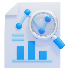 PNG 3D Research icon isolated on a white background