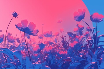 Soothing petal shapes merged with lofi calmness
