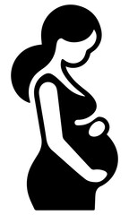 pregnant women symbol isolated on white