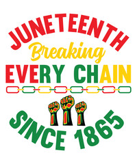 Juneteenth typography design on plain white transparent isolated background for card, shirt, hoodie, sweatshirt, apparel, tag, mug, icon, poster or badge