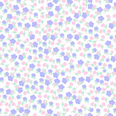 seamless flowers pattern. Delicate petals and vibrant blossoms create an artistic and vintage botanical illustration. Perfect for wallpaper, fabric, wrapping paper and more.