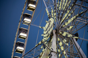 Fragment of the city carousel in the evening.