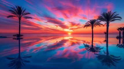 Obraz premium Abstract summer sunset vibrant streaks tranquil scene background