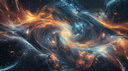 Obraz premium Cosmic symphony swirling galaxies & radiant star clusters background
