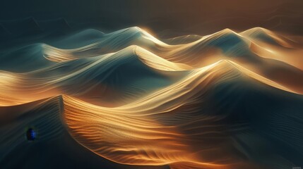 Sun-drenched desert dunes with rippling textures and soft shadows background