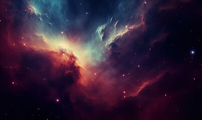 Fototapeta premium Colorful Nebula in Space Abstract Background. Beautiful Galaxies and Stars in Outer Space