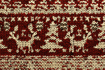 Knitted pattern with Christmas motifs