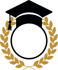 Flat isolated graduation frame. Graduation frameillustration vector.