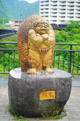鬼怒楯山の展望台で見た鬼のモニュメント
