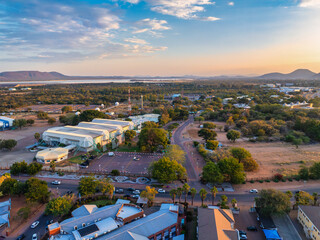 aerial view of Gaborone , fairgrounds area daytime