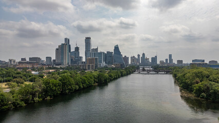 Obraz premium Austin Texas Skyline drone lake austin 