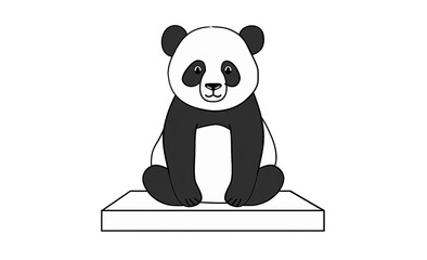 panda with sign isolated on transparent background.