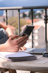 Remotely work.freelancer works remotely home.cozy workation, remote work,leisure, work balance,digital nomad,workation,work travel,remotely work.Travelling.Work vacation remotely,remotrly education