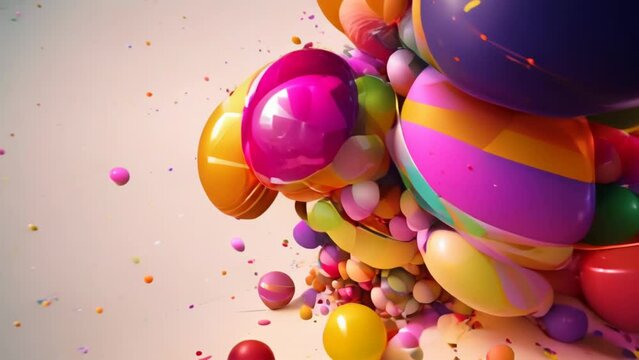 vivid balls  timelapse colorful abstract motion graphics overlay animation