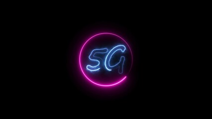 Abstract neon super fast speed network icon illustration.