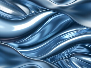 Blue metallic shiny wave background