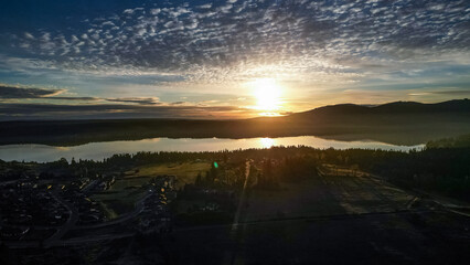 sunset over the river