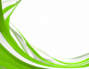 Obraz premium 黄緑色と白色の波模様の抽象背景素材。CG風。AI生成画像。