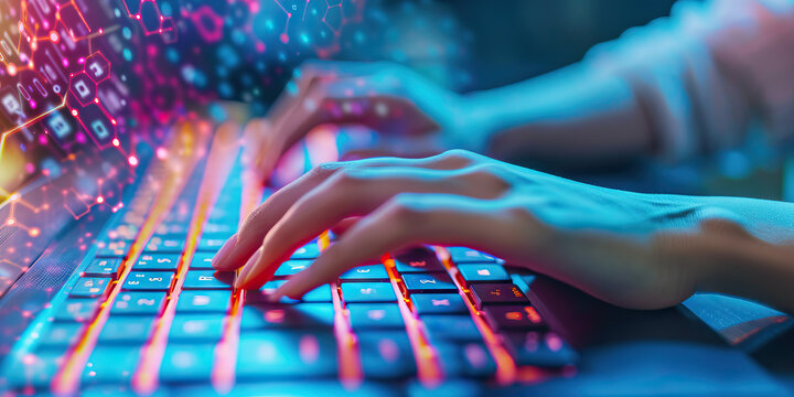 The tech-savvy netizen navigates the digital highways with ease, her fingers gliding over a glowing keyboard